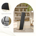 Miroir pleine longueur avec support, miroir de sol avec cadre en alliage d'aluminium pour chambre à coucher, miroir mural sur pied pour vestiaire