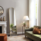 Miroir pleine longueur avec support, miroir de sol avec cadre en alliage d'aluminium pour chambre à coucher, miroir mural sur pied pour vestiaire