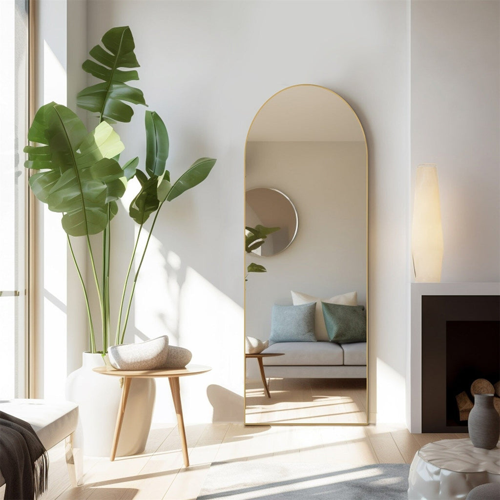 Miroir pleine longueur avec support, miroir de sol avec cadre en alliage d'aluminium pour chambre à coucher, miroir mural sur pied pour vestiaire