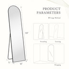 Miroir pleine longueur avec support, miroir de sol avec cadre en alliage d'aluminium pour chambre à coucher, miroir mural sur pied pour vestiaire