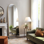 Miroir pleine longueur avec support, miroir de sol avec cadre en alliage d'aluminium pour chambre à coucher, miroir mural sur pied pour vestiaire