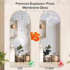Miroir pleine longueur avec support, miroir de sol avec cadre en alliage d'aluminium pour chambre à coucher, miroir mural sur pied pour vestiaire