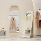Miroir pleine longueur avec support, miroir de sol avec cadre en alliage d'aluminium pour chambre à coucher, miroir mural sur pied pour vestiaire