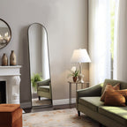 Miroir pleine longueur avec support, miroir de sol avec cadre en alliage d'aluminium pour chambre à coucher, miroir mural sur pied pour vestiaire