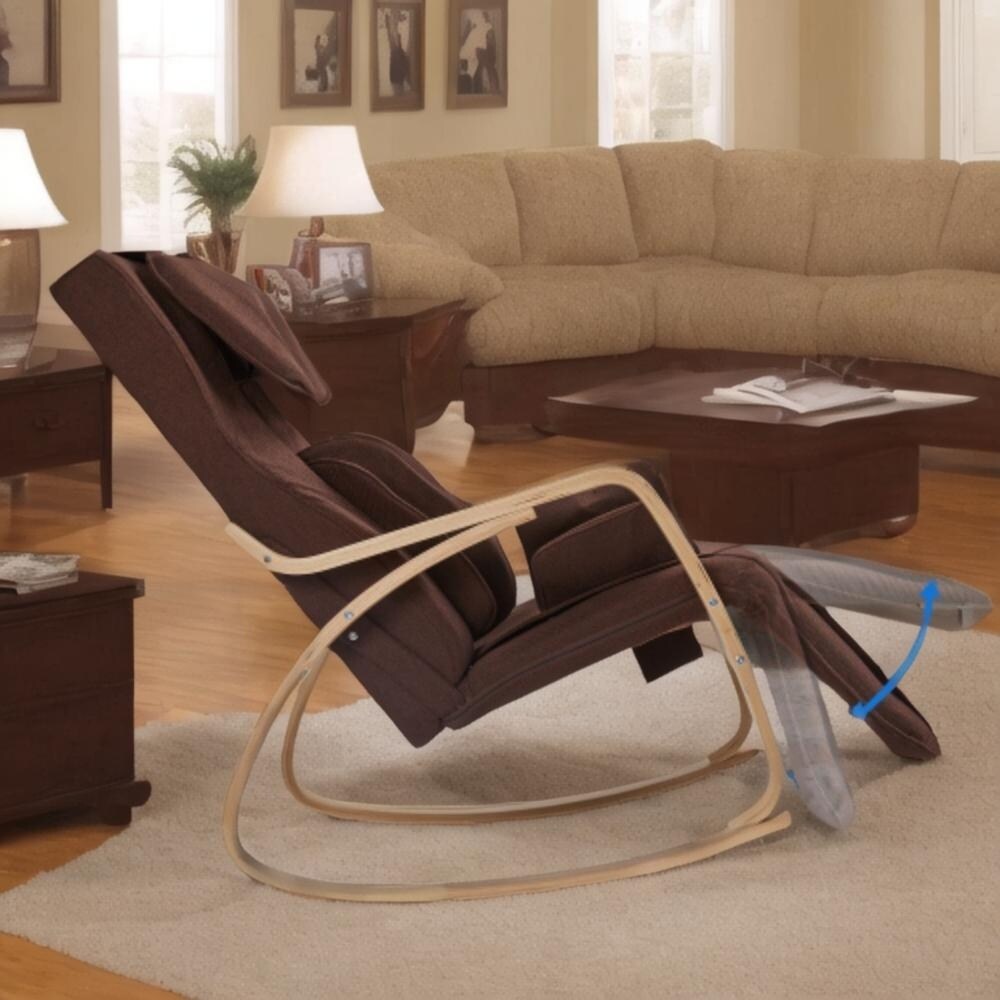 Fauteuil inclinable à air comprimé avec fonction massage complète, fauteuil de relaxation réglable à bascule avec coussin en coton