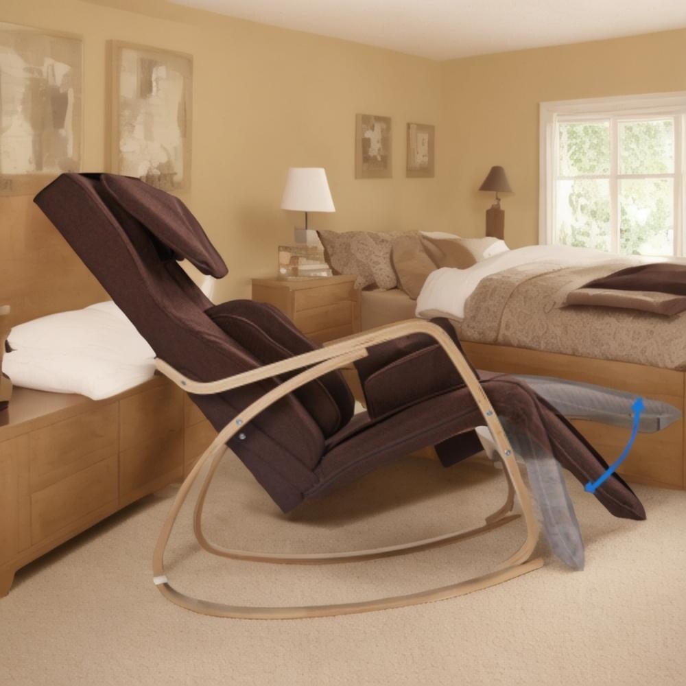 Fauteuil inclinable à air comprimé avec fonction massage complète, fauteuil de relaxation réglable à bascule avec coussin en coton