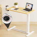 FunniHomi 28/32 Table de lit mobile à hauteur réglable avec roulettes, blanc/noir, pour ordinateur portable, pour lit et canapé