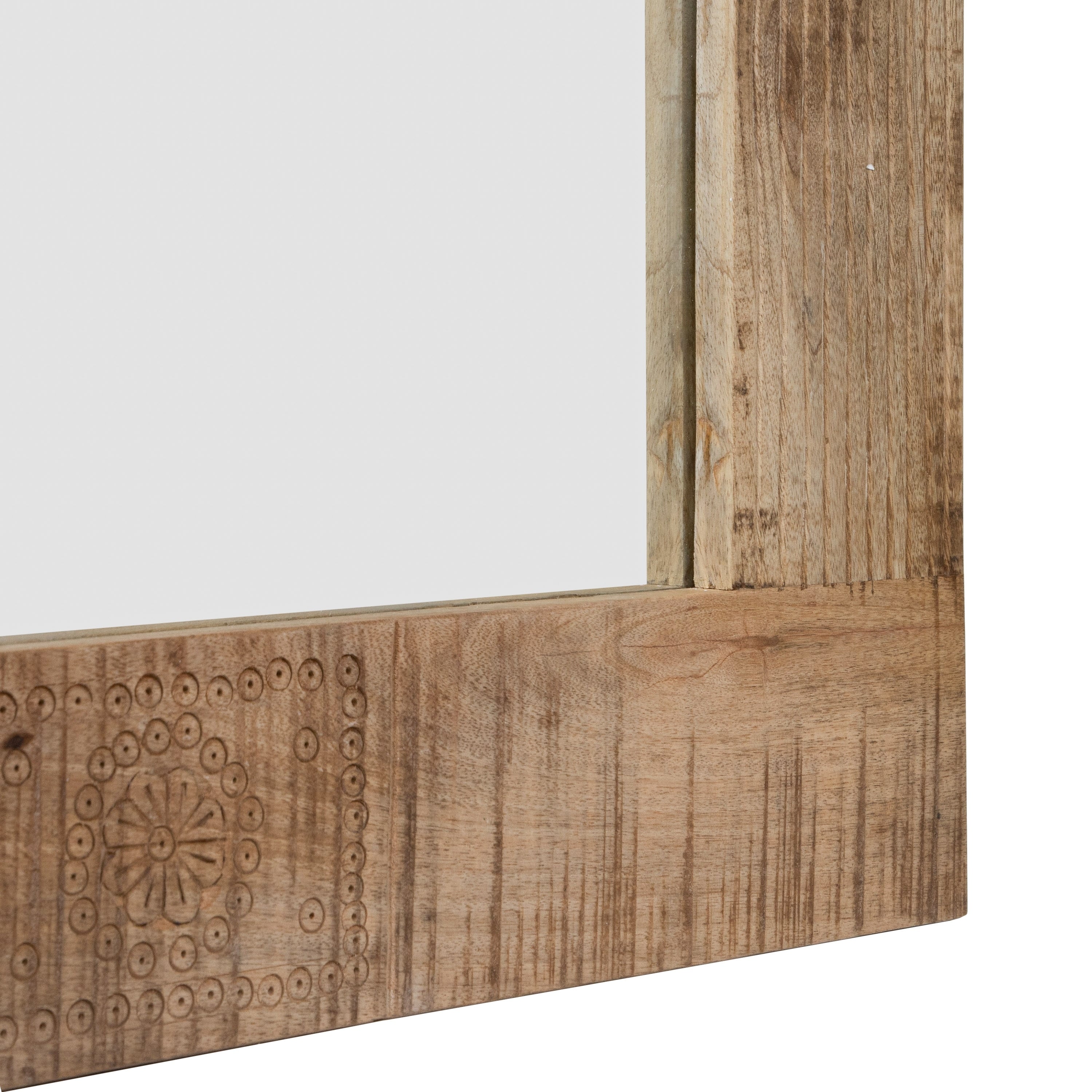 Miroir mural rustique en bois massif naturel Carina de Furniture of America