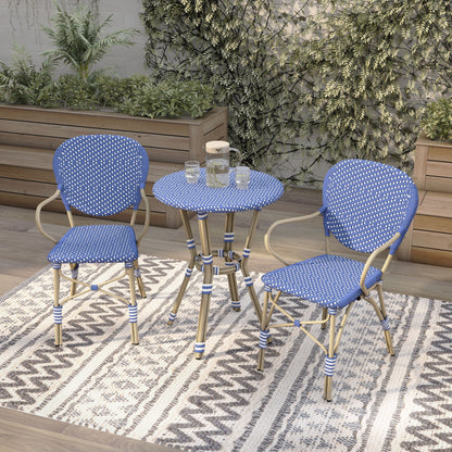 Ensemble bistrot d'extérieur en aluminium 3 pièces Courtnie French Country par Furniture of America