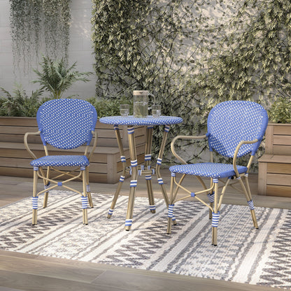 Ensemble bistrot d'extérieur en aluminium 3 pièces Courtnie French Country par Furniture of America