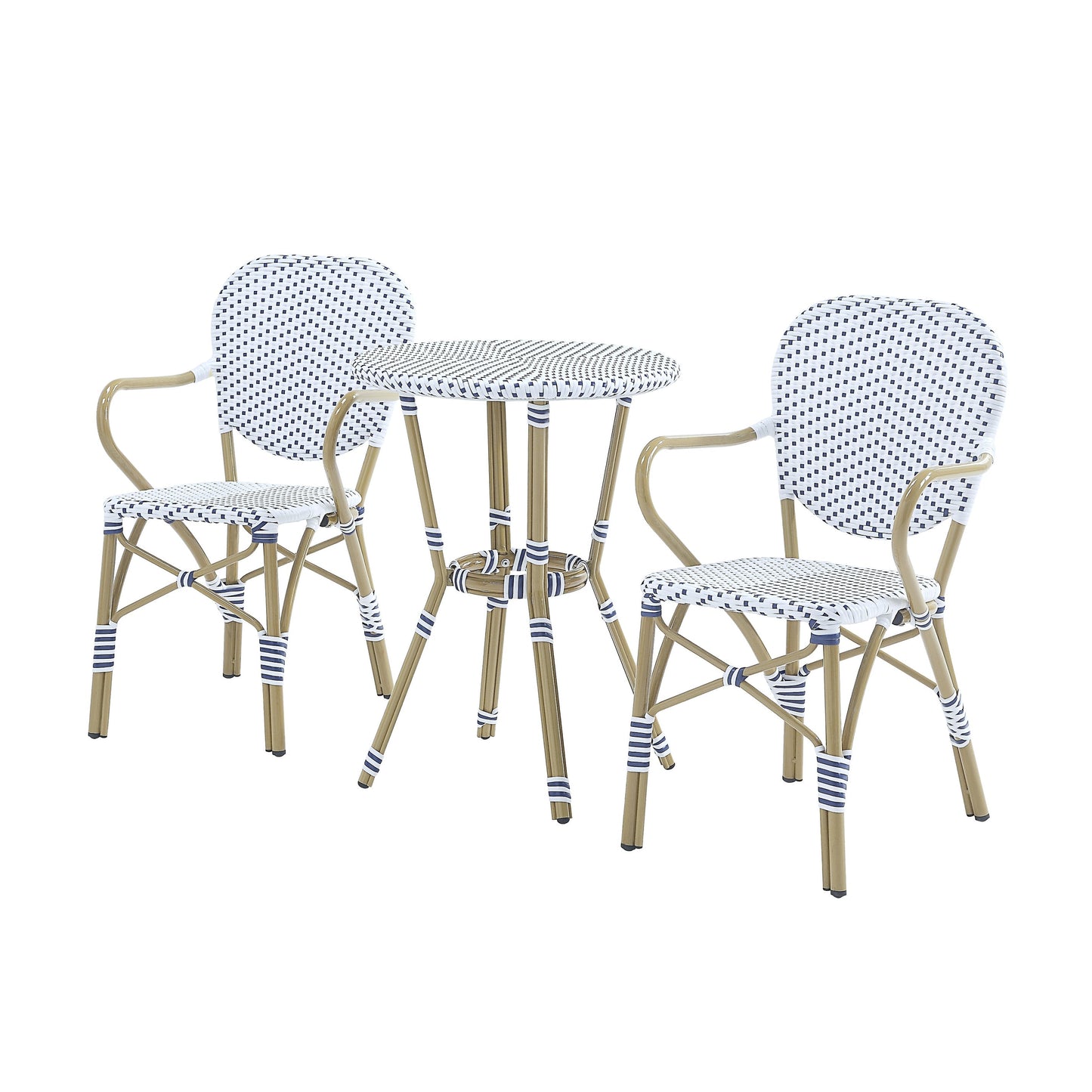 Ensemble bistrot d'extérieur en aluminium 3 pièces Courtnie French Country par Furniture of America
