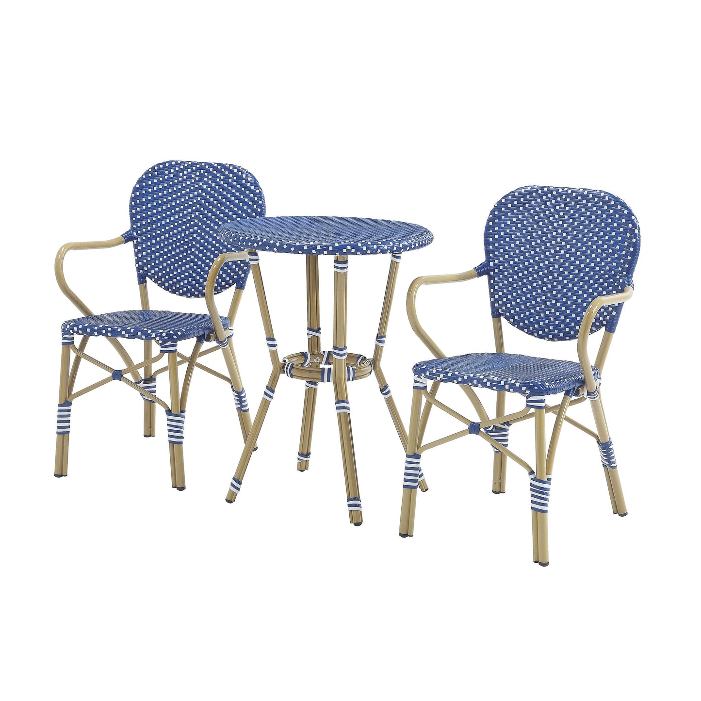 Ensemble bistrot d'extérieur en aluminium 3 pièces Courtnie French Country par Furniture of America