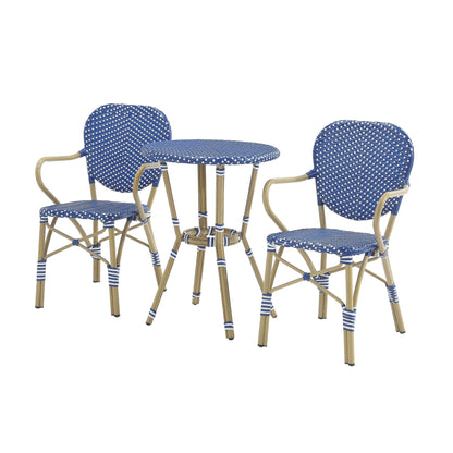 Ensemble bistrot d'extérieur en aluminium 3 pièces Courtnie French Country par Furniture of America