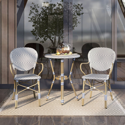 Ensemble bistrot d'extérieur en aluminium 3 pièces Courtnie French Country par Furniture of America