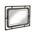 Miroir mural industriel en métal Inyo de Furniture of America avec lumières LED