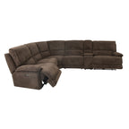 Canapé sectionnel inclinable brun foncé moderne Renic de Furniture of America avec console et ports USB