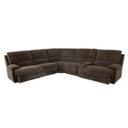 Canapé sectionnel inclinable brun foncé moderne Renic de Furniture of America avec console et ports USB