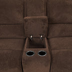 Canapé sectionnel inclinable brun foncé moderne Renic de Furniture of America avec console et ports USB