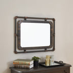 Miroir mural flottant en métal Revo Industrial de 31 pouces par Furniture of America