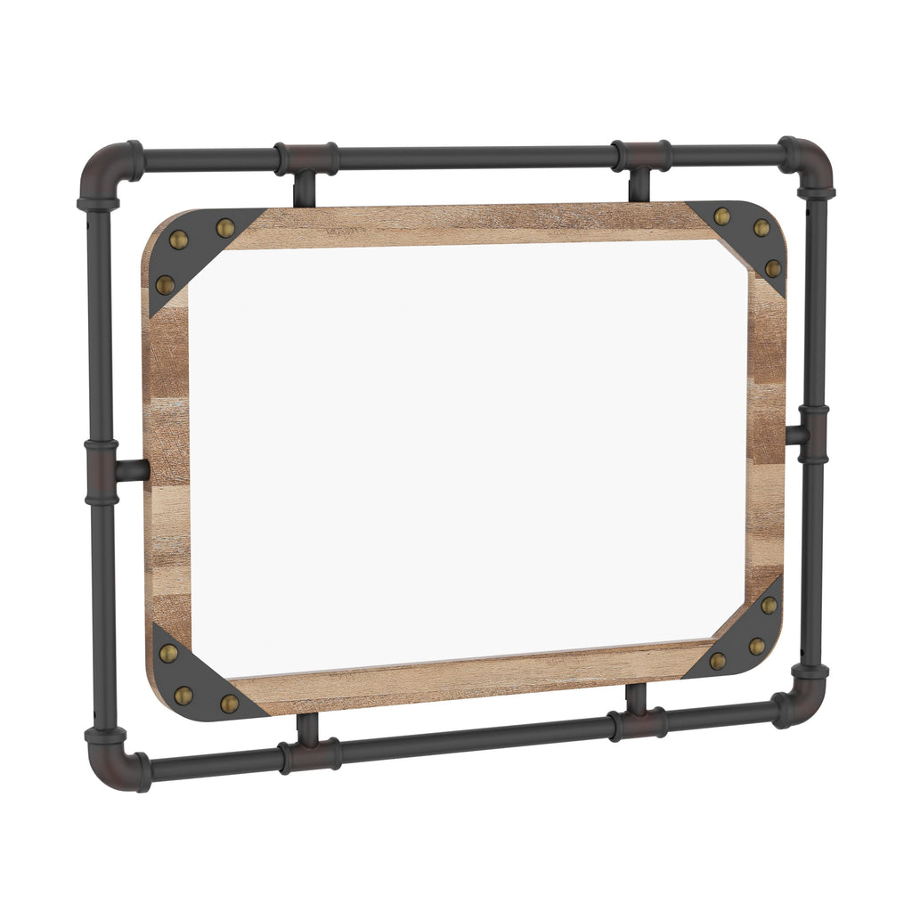Miroir mural flottant en métal Revo Industrial de 31 pouces par Furniture of America