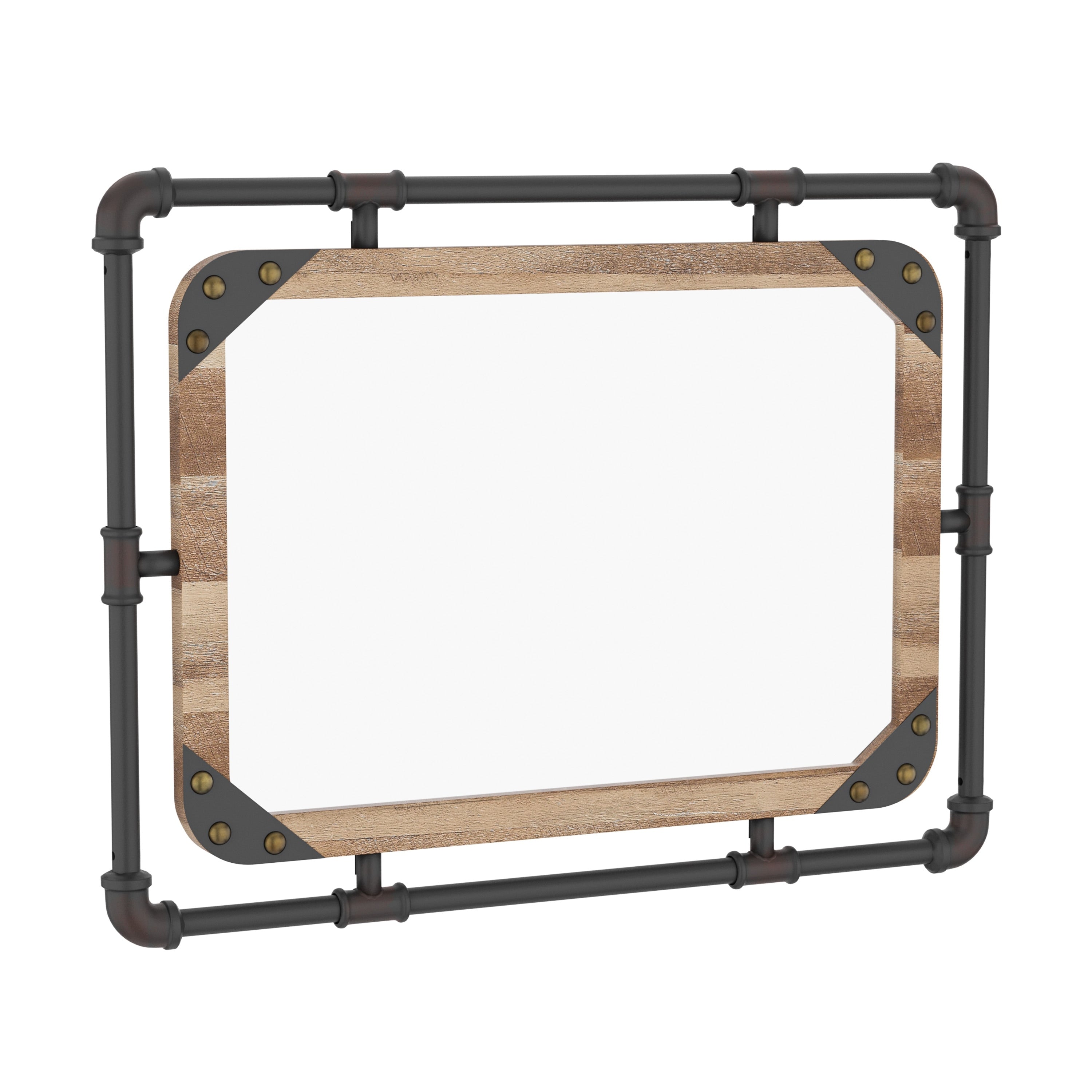 Miroir mural flottant en métal Revo Industrial de 31 pouces par Furniture of America