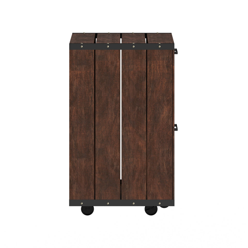 Classeur rustique en noyer à 2 tiroirs avec fenêtre, par Furniture of America