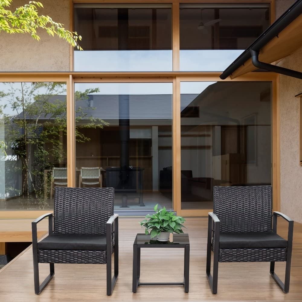 Ensemble de 3 chaises de patio Furniwell avec table basse