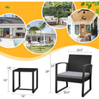 Ensemble de 3 chaises de patio Furniwell avec table basse
