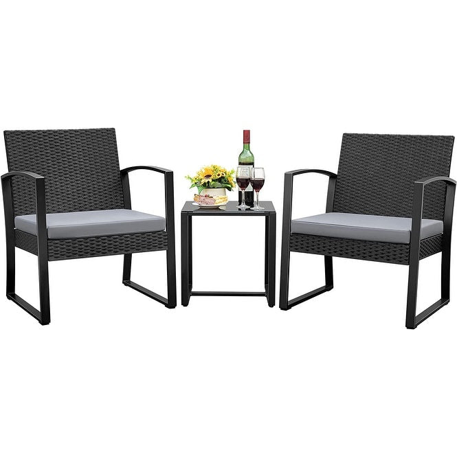 Ensemble de 3 chaises de patio Furniwell avec table basse