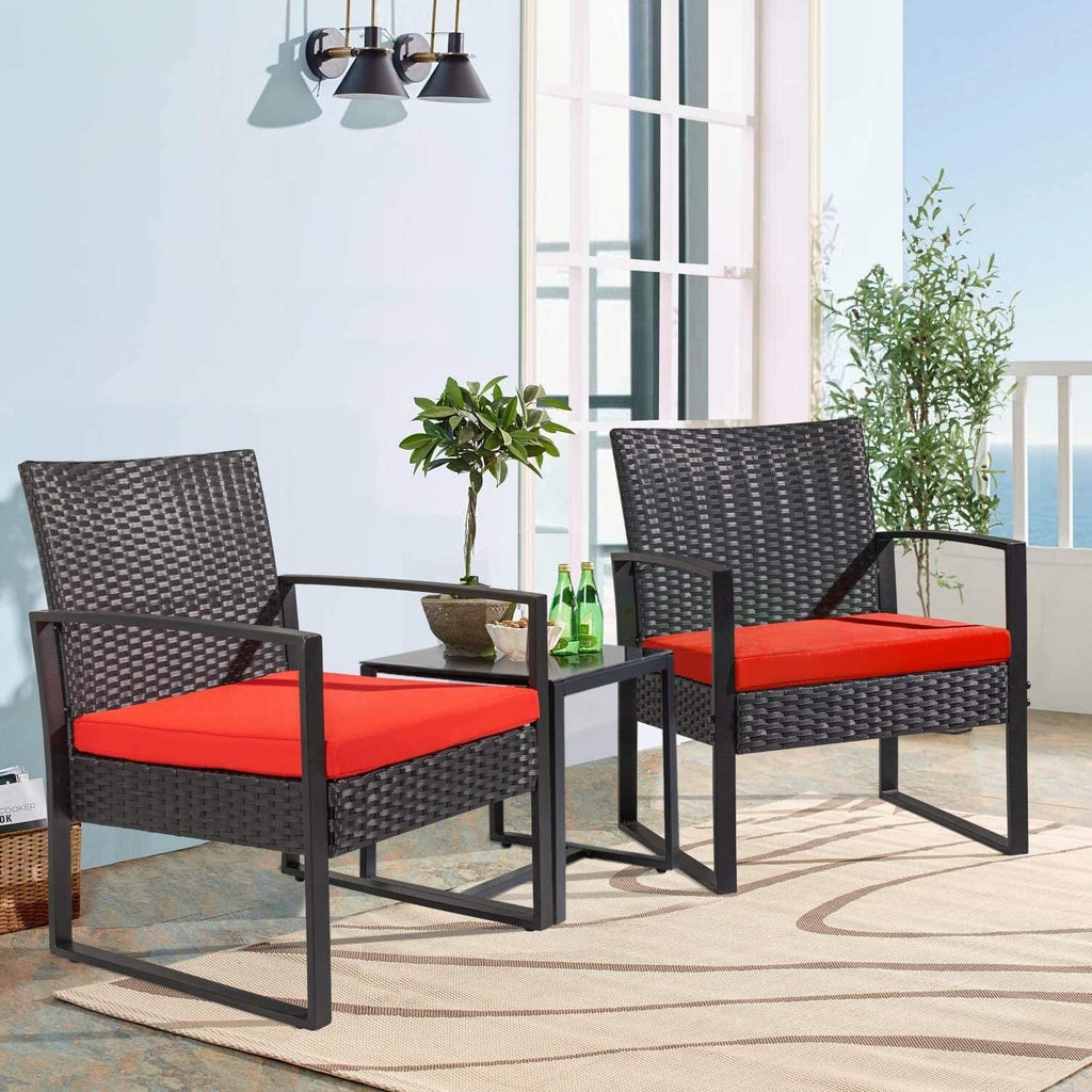 Ensemble de 3 chaises de patio Furniwell avec table basse