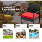 Ensemble de 3 chaises de patio Furniwell avec table basse
