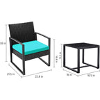 Ensemble de 3 chaises de patio Furniwell avec table basse