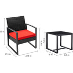Ensemble de 3 chaises de patio Furniwell avec table basse
