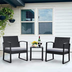 Ensemble de 3 chaises de patio Furniwell avec table basse