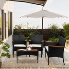 Ensemble de meubles de jardin Futzca 4 pièces avec chaises en rotin et osier