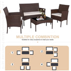 Ensemble de meubles de jardin Futzca 4 pièces avec chaises en rotin et osier