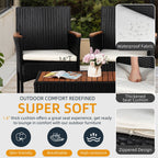 Ensemble de meubles de jardin Futzca 4 pièces avec chaises en rotin et osier