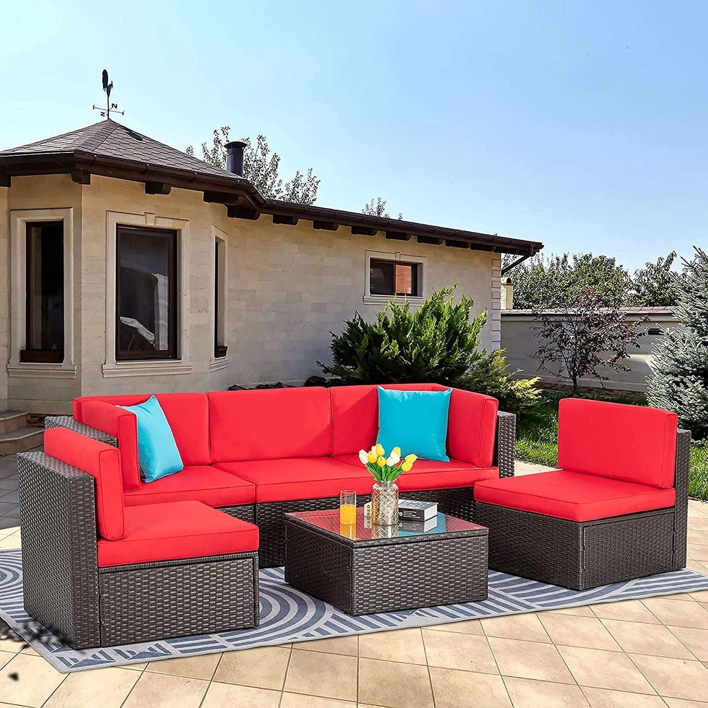 Ensemble de meubles de patio Futzca 6 pièces
