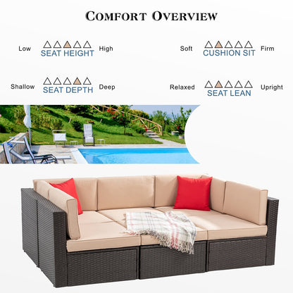 Ensemble de meubles de patio Futzca 6 pièces