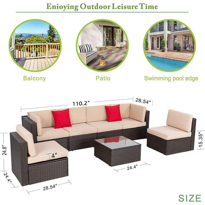 Ensemble de meubles de jardin Futzca 7 pièces