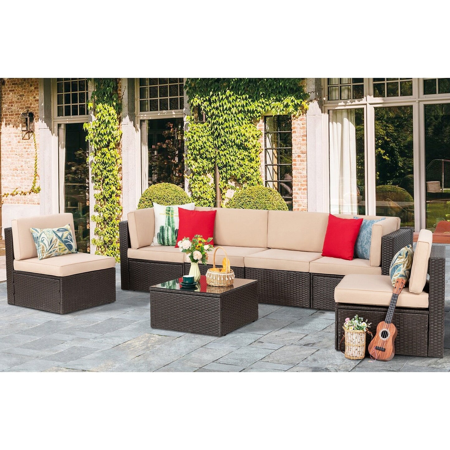Ensemble de meubles de jardin Futzca 7 pièces