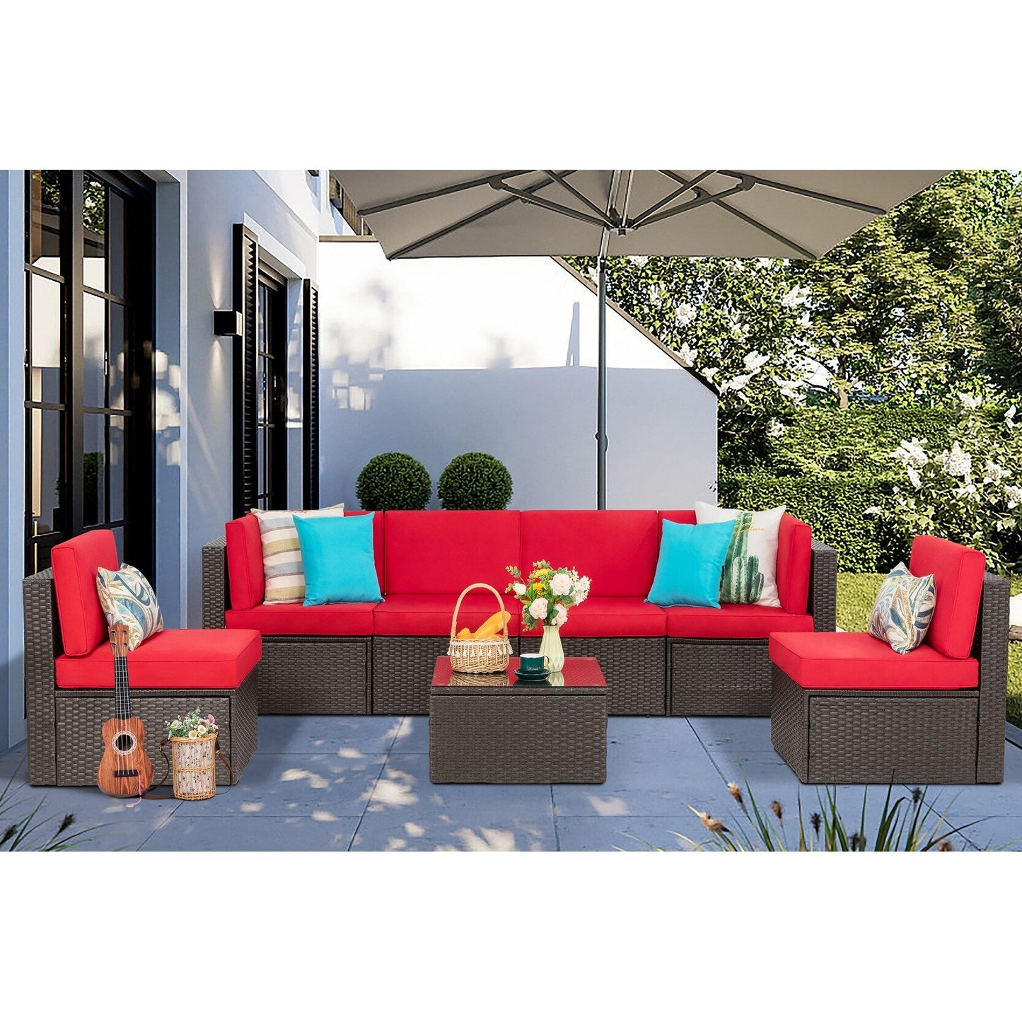 Ensemble de meubles de jardin Futzca 7 pièces