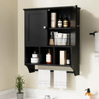 Meuble de salle de bain Futzca mural, meuble de rangement avec portes et étagères