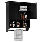 Meuble de salle de bain Futzca mural, meuble de rangement avec portes et étagères