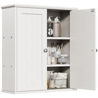 Meuble de salle de bain Futzca mural, meuble de rangement avec portes et étagères