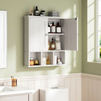 Meuble de salle de bain Futzca mural, meuble de rangement avec portes et étagères