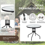 Ensemble de salle à manger pliant Futzca, mobilier de jardin avec parasol, table en verre et 4 chaises pliantes