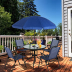 Ensemble de salle à manger pliant Futzca, mobilier de jardin avec parasol, table en verre et 4 chaises pliantes