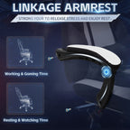 Chaise de bureau gaming Futzca en cuir synthétique avec appui-tête, repose-pieds et support lombaire massant