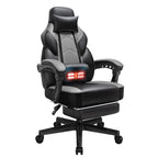 Chaise de bureau gaming Futzca en cuir synthétique avec appui-tête, repose-pieds et support lombaire massant